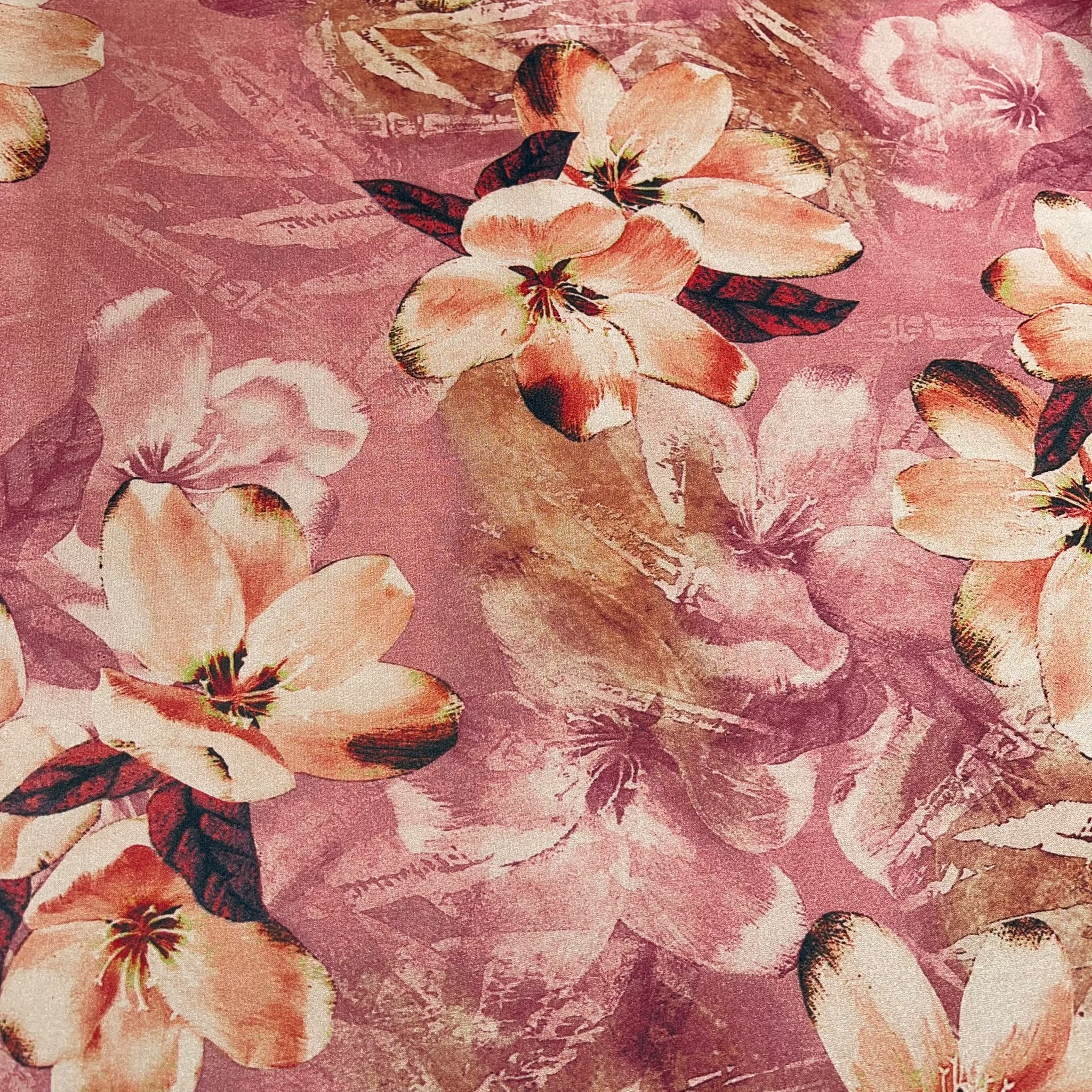 Floral Printed Luxury Satin Fabric 58