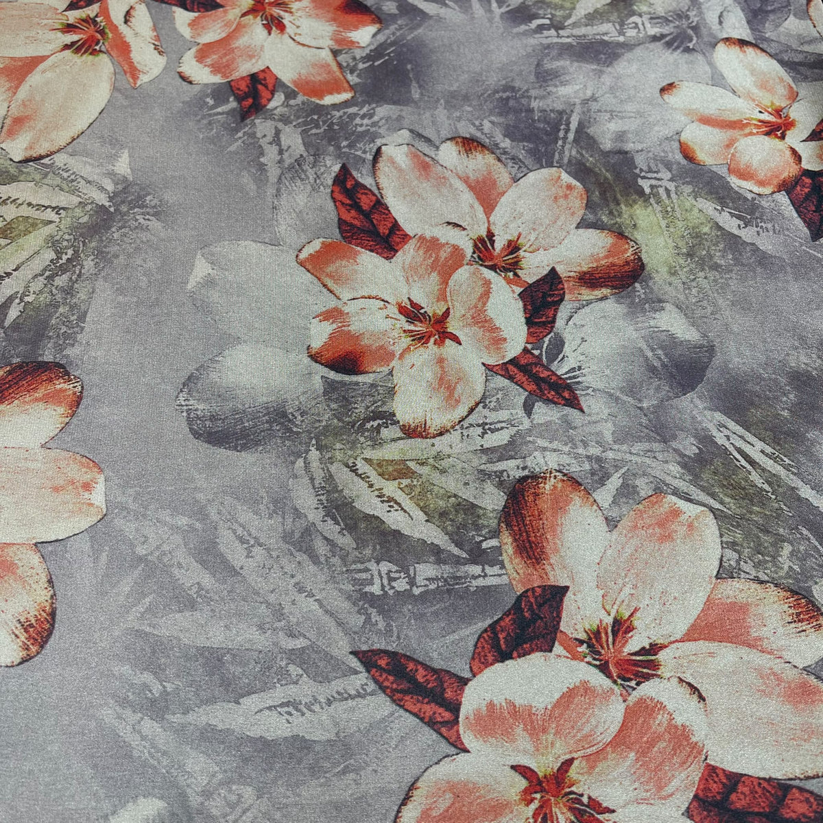 Floral Printed Luxury Satin Fabric 58" Wide Silky Soft Dress Fabric By The Meter