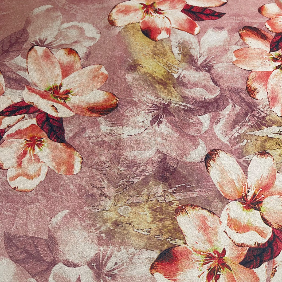 Floral Printed Luxury Satin Fabric 58" Wide Silky Soft Dress Fabric By The Meter