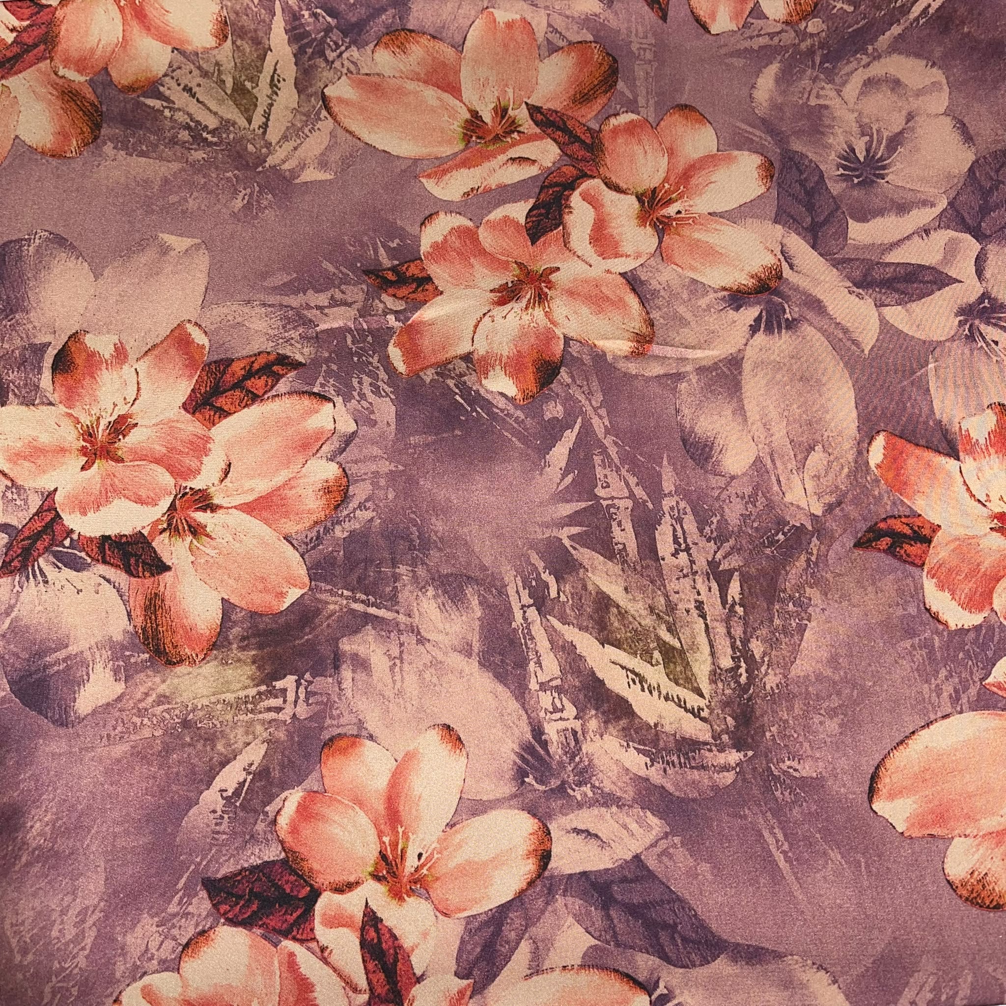 Floral Printed Luxury Satin Fabric 58