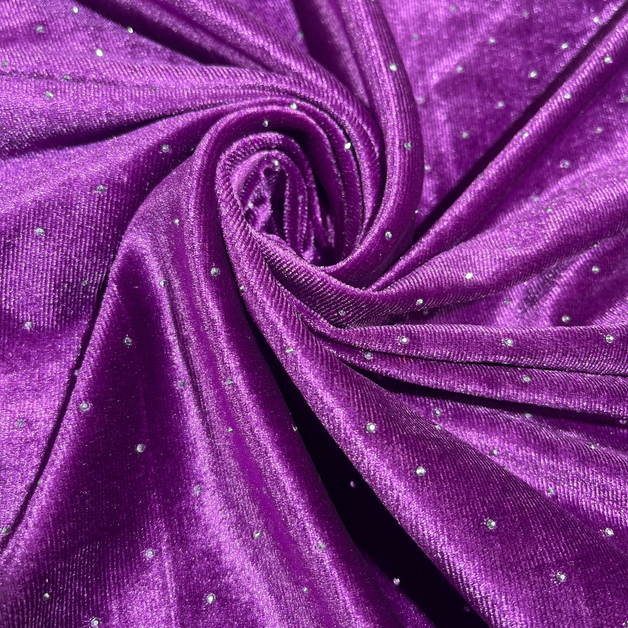 Luxurious Soft Stud Velour Velvet Fabric Stretch Dress Craft Material 58
