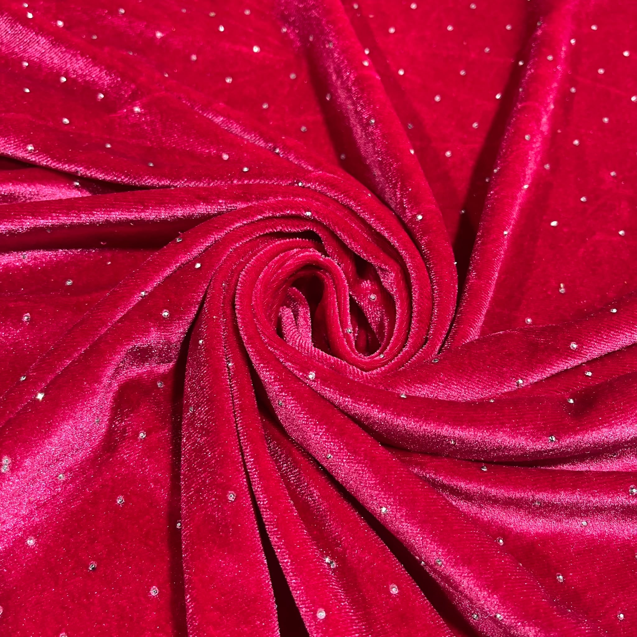 Luxurious Soft Stud Velour Velvet Fabric Stretch Dress Craft Material 58