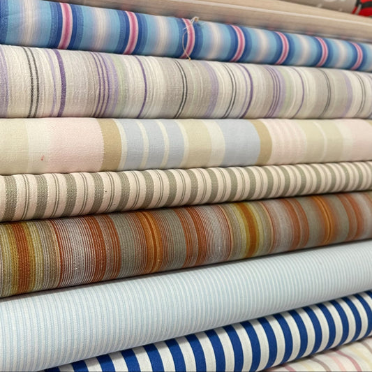 Premium 100% Cotton Stripe Fabric | 58" (147cm) Wide Woven Striped Material – Sold by the Metre