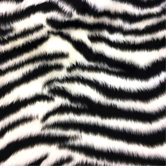 Zebra Faux Fur Fabric | UK Produced Short Pile Animal Fur 59" (150cm) Wide – Sold by the Meter