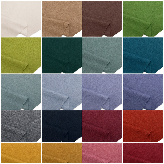 100% Boiled Wool Fabric | Heavyweight 380gsm 56" (142cm) Wide Plain Wool Dressmaking & Craft Material – 10M Roll (Folded)
