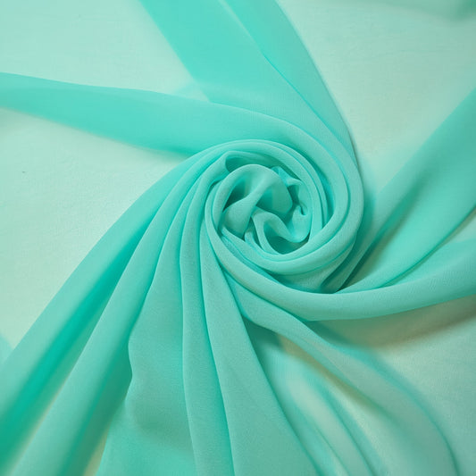 Chiffon Sheer Plain Soft Polyester Fabric – 44" Wide for Wedding, Dress & Craft – 30m Bolt/Roll