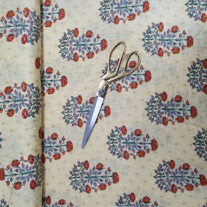 100% Cotton Digital Floral Print Fabric – Soft Touch Indian Design, 44" Wide for Dressmaking & Crafts