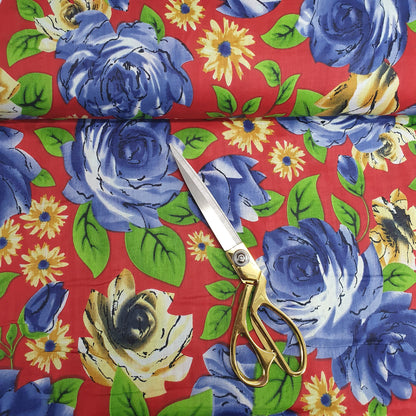 100% Cotton Digital Floral Print Fabric – Soft Touch Indian Design, 44" Wide for Dressmaking & Crafts