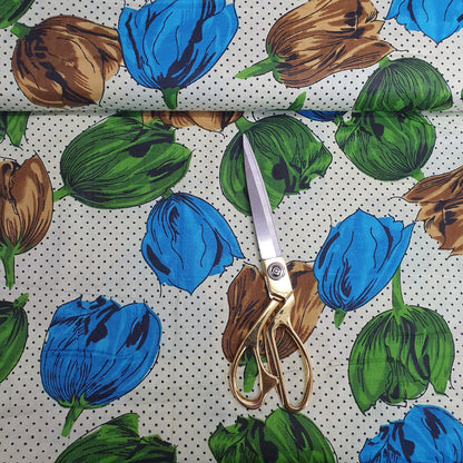 100% Cotton Digital Floral Print Fabric – Soft Touch Indian Design, 44" Wide for Dressmaking & Crafts