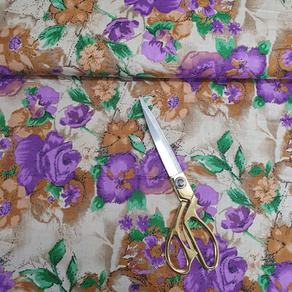 100% Cotton Digital Floral Print Fabric – Soft Touch Indian Design, 44" Wide for Dressmaking & Crafts