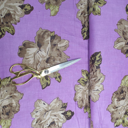 100% Cotton Digital Floral Print Fabric – Soft Touch Indian Design, 44" Wide for Dressmaking & Crafts