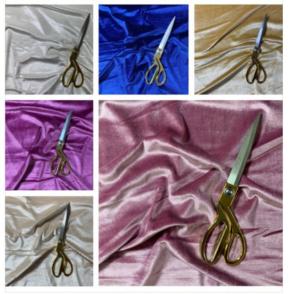 Plain Velvet / Soft Velour Fabric – 58" Wide Premium Stretch Material for Dresses & Crafts