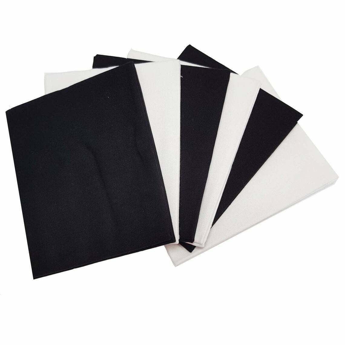 100% Cotton Fat Quarter Fabric Bundle of 8 50x50cm Black and White Quilting Patchwork Material