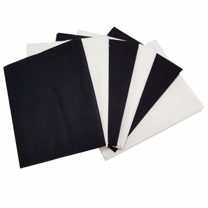 100% Cotton Fat Quarter Bundle – 6pcs Black & White Quilting & Patchwork Fabric (50x50cm) - Textile Station