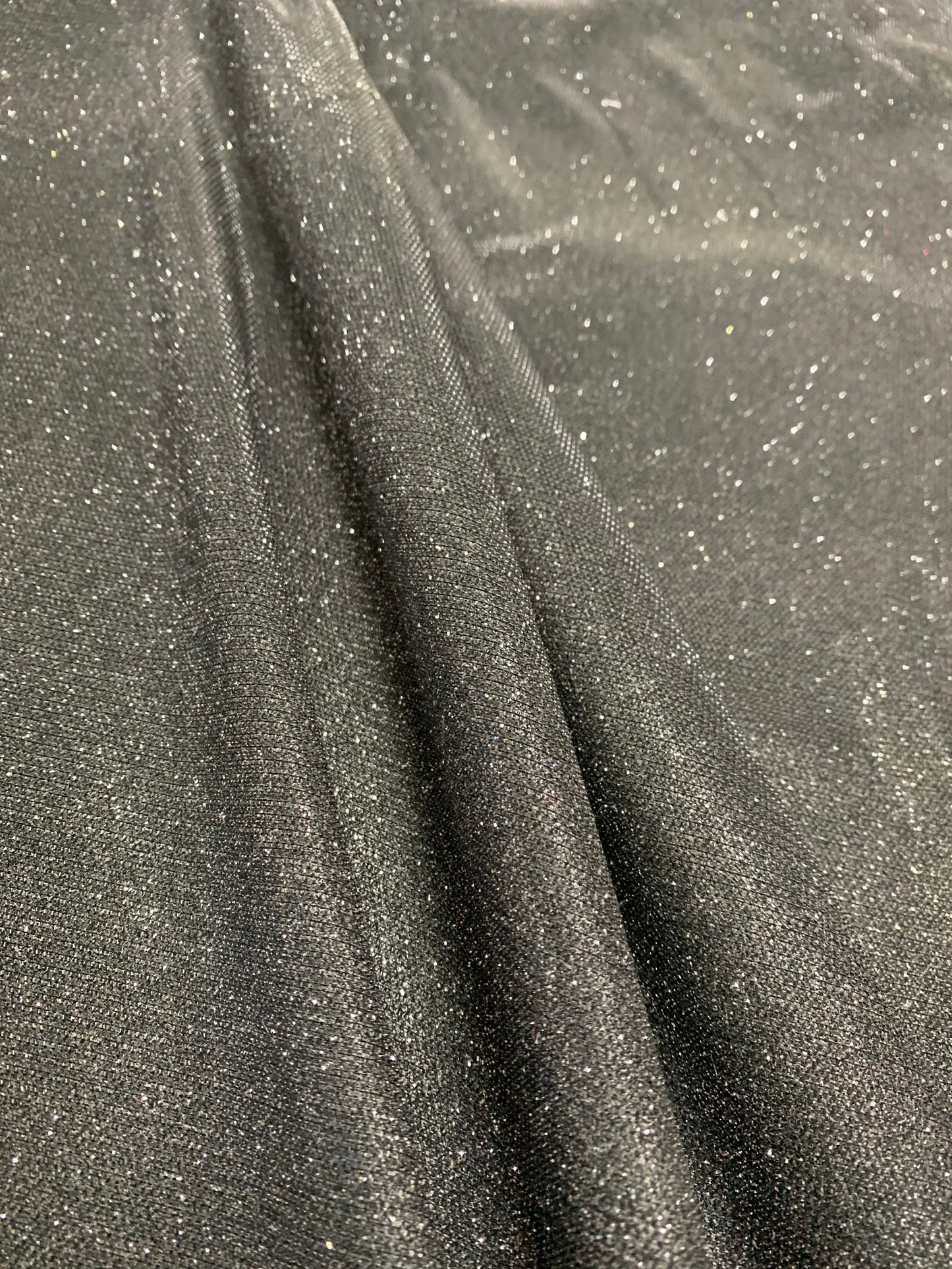 Shimmer Moonlight Stretch Glitter Nylon Fabric – 58" Wide Stardust Backdrop, Dress & Craft Material