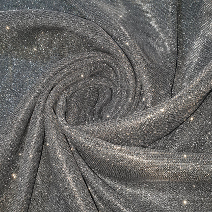 Shimmer Moonlight Stretch Glitter Nylon Fabric – 58" Wide Stardust Backdrop, Dress & Craft Material