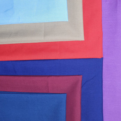 Dark Bright Shades of Polycotton Fabric, Crafting Arts Dressing Purposes, 7 Fat Quarters Bundle, (50x50cm Aprrox)