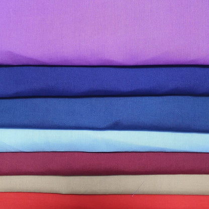 Dark Bright Shades of Polycotton Fabric, Crafting Arts Dressing Purposes, 7 Fat Quarters Bundle, (50x50cm Aprrox)