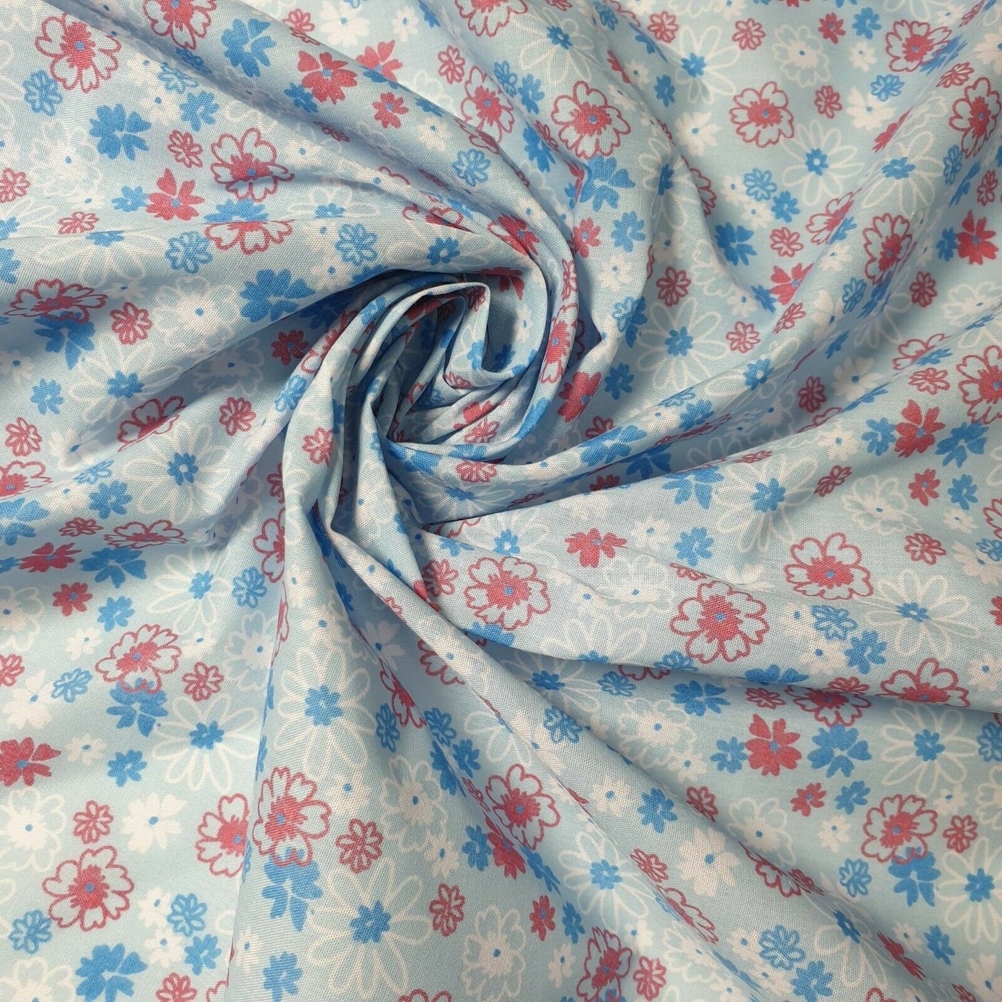 Printed Polycotton Fabric – 44" Wide – Floral, Animal, Nautical, Stars, Stripes, Fruit & Seasonal Craft Material by the Metre