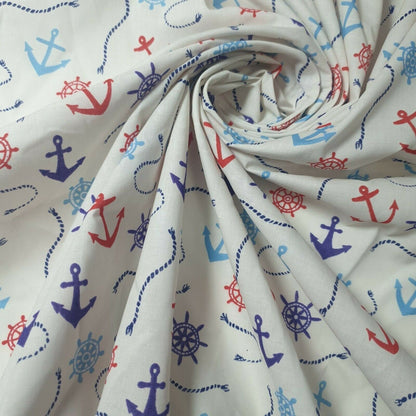 Printed Polycotton Fabric – 44" Wide – Floral, Animal, Nautical, Stars, Stripes, Fruit & Seasonal Craft Material by the Metre