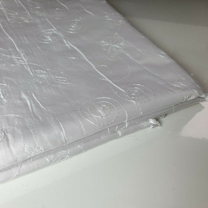 Embroidered & Self-Print Luxury Faux Silk Taffeta Fabric – 44" Wide for Dresses, Curtains & Cushions