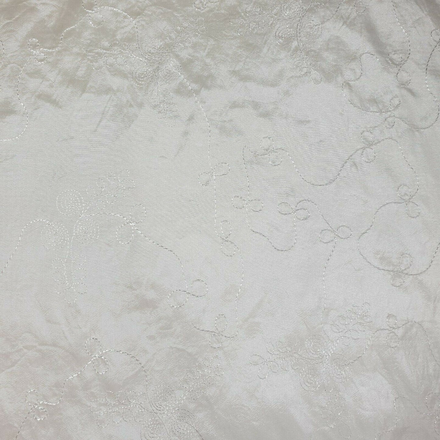 Embroidered & Self-Print Luxury Faux Silk Taffeta Fabric – 44" Wide for Dresses, Curtains & Cushions