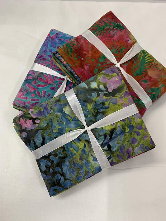 Batik Premium Printed Fat Quarter Bundles 100% Cotton Fabric Print Quilting Craft Fabric Multi (5 Pack)