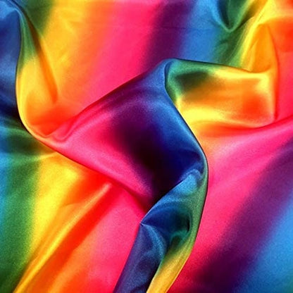 Floral Silk Satin Printed Fabric – 58" Wide Soft Silky Dress & Drape Material by the Metre