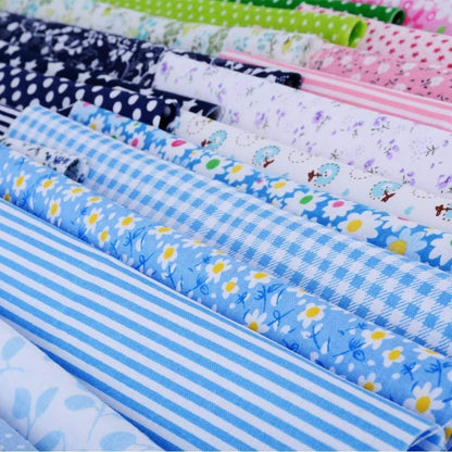 20 Piece polycotton bundle of floral's and spotty Leaves fabrics 25 cm x 25 cm