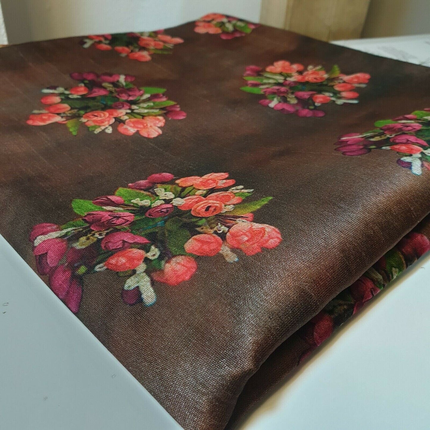 Polyester Faux Raw Silk Digital Print Fabric – 44" Wide Floral, Abstract & Frida Kahlo Inspired Dress, Craft & Quilting