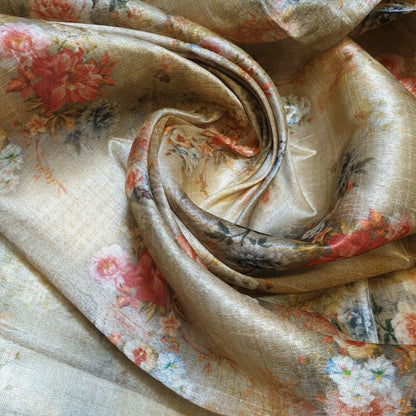 Polyester Faux Raw Silk Digital Print Fabric – 44" Wide Floral, Abstract & Frida Kahlo Inspired Dress, Craft & Quilting