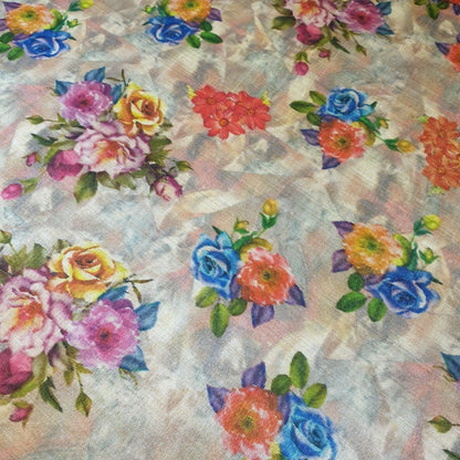 Polyester Faux Raw Silk Digital Print Fabric – 44" Wide Floral, Abstract & Frida Kahlo Inspired Dress, Craft & Quilting