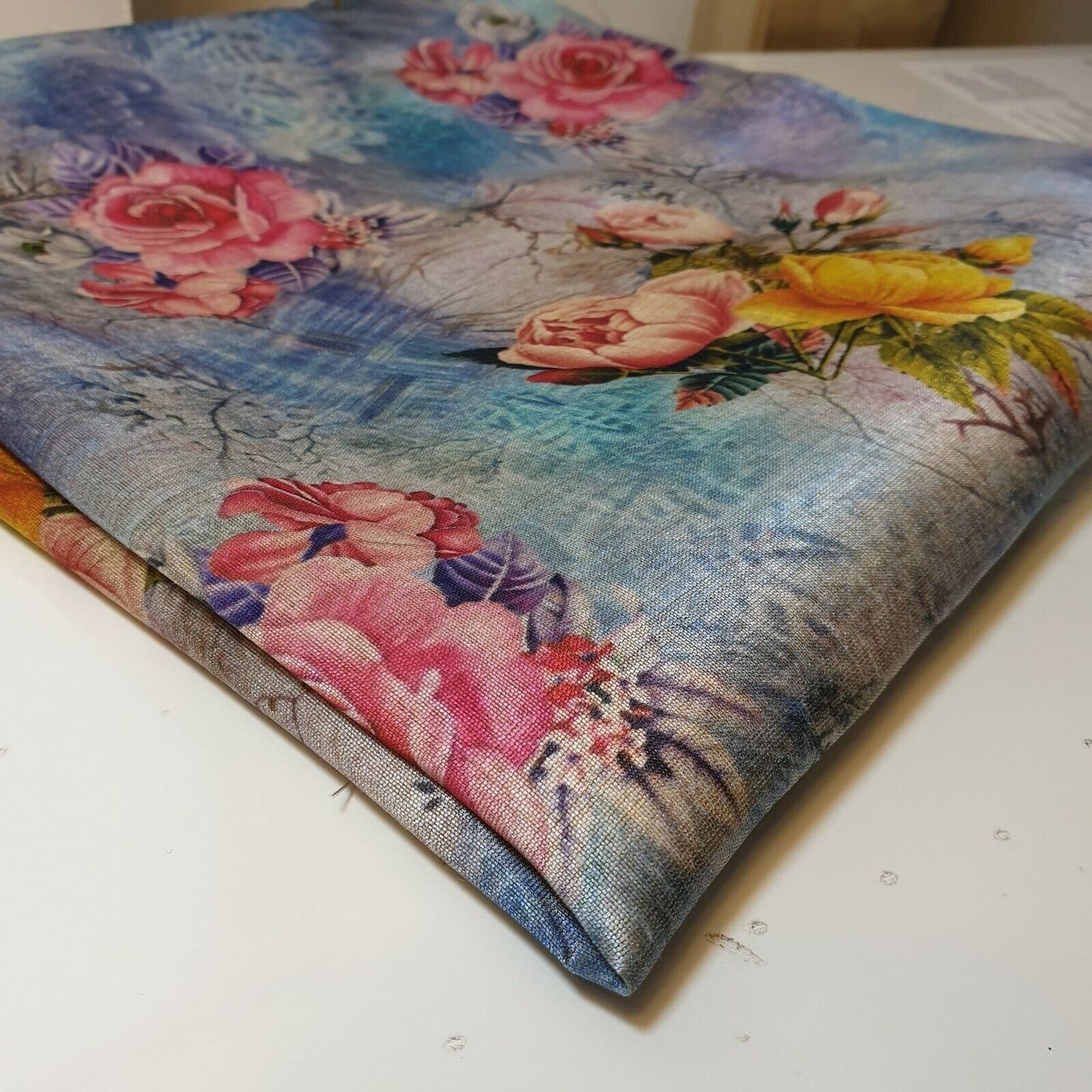 Polyester Faux Raw Silk Digital Print Fabric – 44" Wide Floral, Abstract & Frida Kahlo Inspired Dress, Craft & Quilting