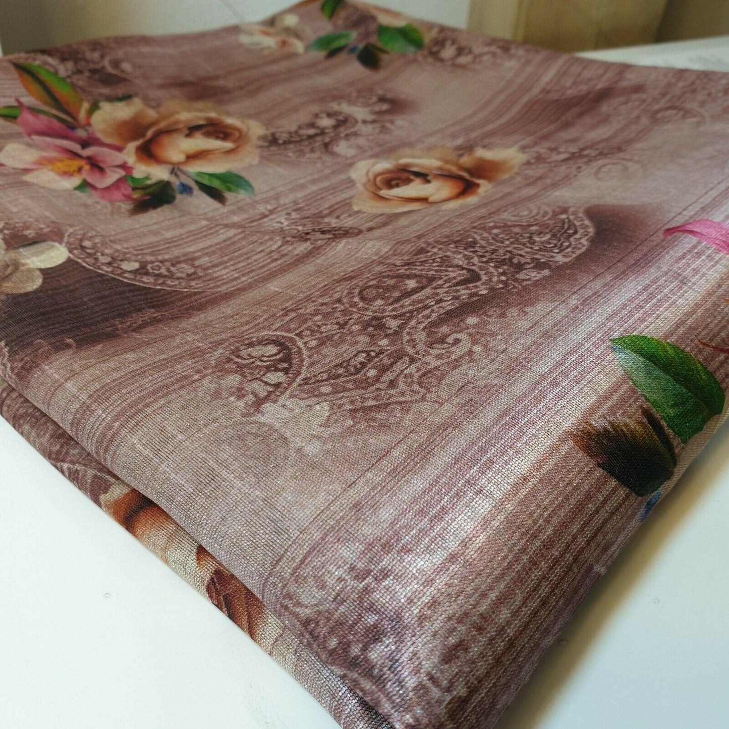 Polyester Faux Raw Silk Digital Print Fabric – 44" Wide Floral, Abstract & Frida Kahlo Inspired Dress, Craft & Quilting