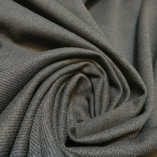 Charcoal Viscose Drill Stretch Jersey Fabric – Rayon Spandex Dress Material 58" Wide