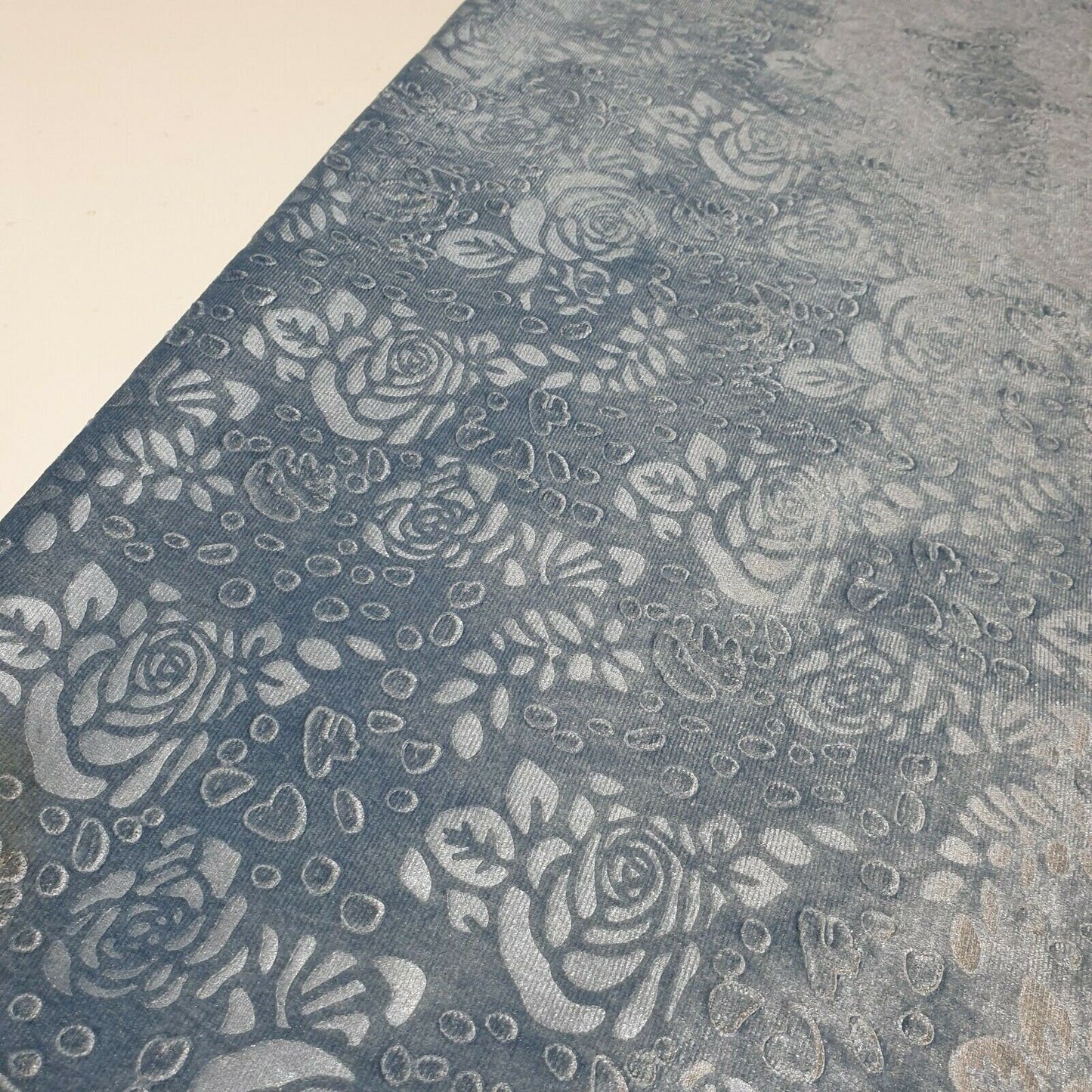 Roses Floral Embossed Stretch Velvet Velour Fabric – 58" Wide Premium Dress & Craft Material