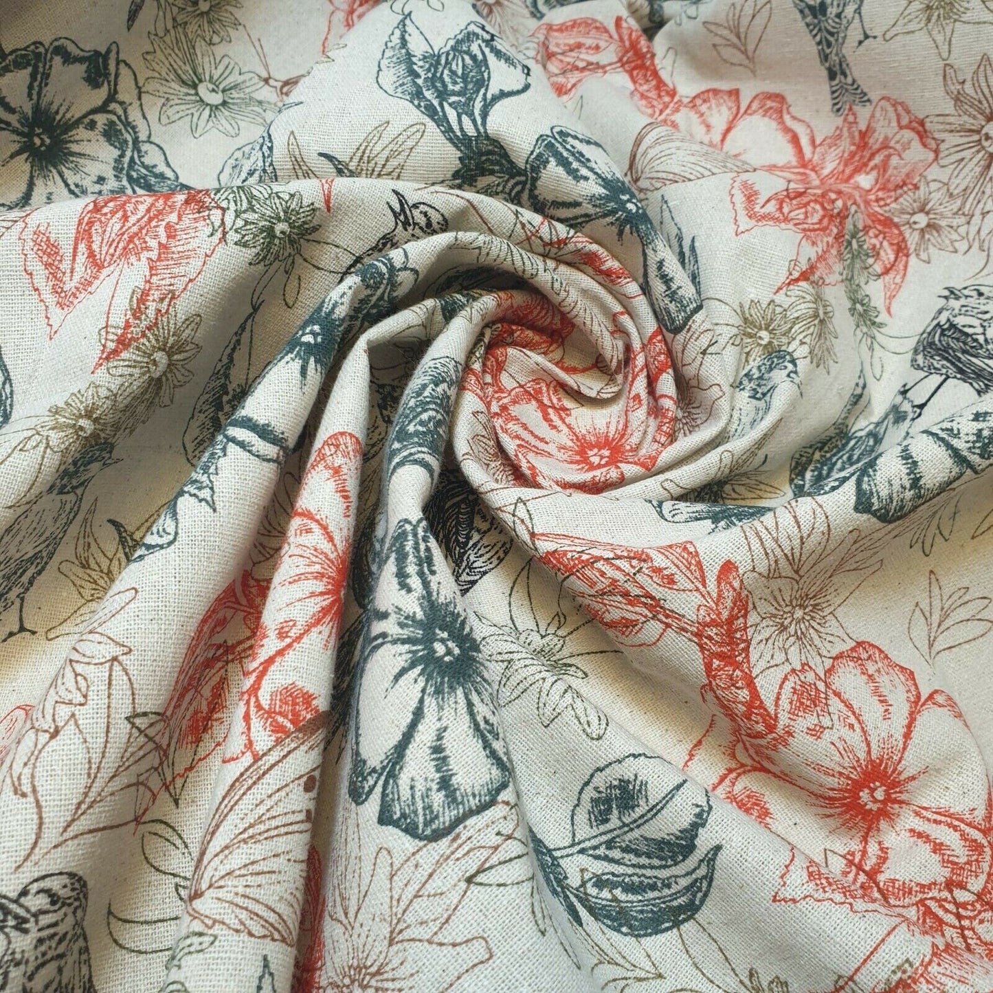 100% Cotton Printed Canvas Fabric – 58" Wide Durable Material for Crafts, Bags & Home Décor