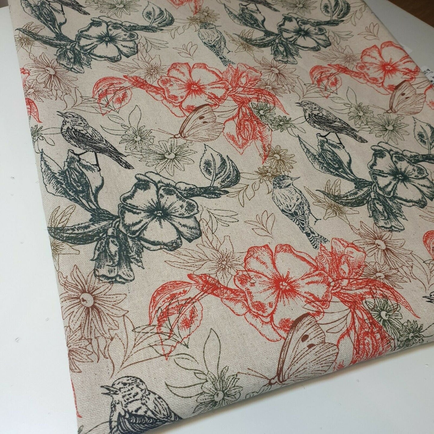 100% Cotton Printed Canvas Fabric – 58" Wide Durable Material for Crafts, Bags & Home Décor