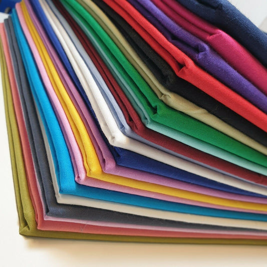 Lucky Dip Assorted 100% Cotton Egyptian Cambric / Poplin Fabric – 44" Wide Plain Material for Dressmaking & Crafts