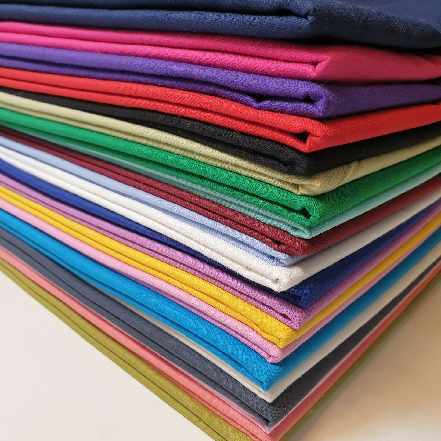 Lucky Dip Assorted 100% Cotton Egyptian Cambric / Poplin Fabric – 44" Wide Plain Material for Dressmaking & Crafts