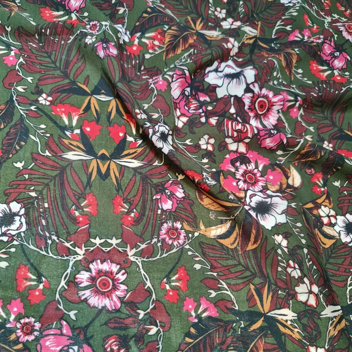 Floral, Polka, Animal & Paisley Printed Fabric – 58" Wide Georgette, Chiffon & Crepe Dress Material