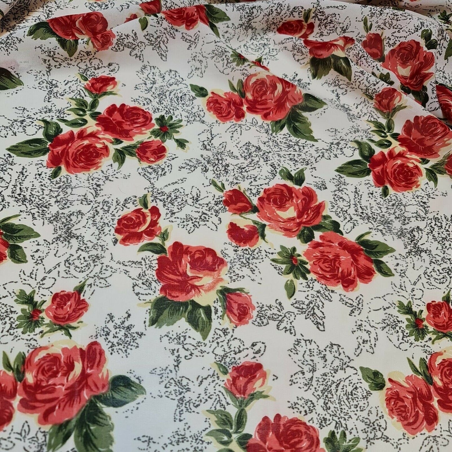 Floral, Polka, Animal & Paisley Printed Fabric – 58" Wide Georgette, Chiffon & Crepe Dress Material