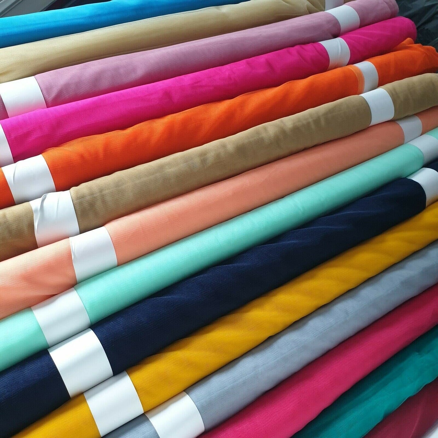 Premium Power Net Fabric – 58" Wide 2-Way Stretch Mesh Sheer Lining & Dress Material