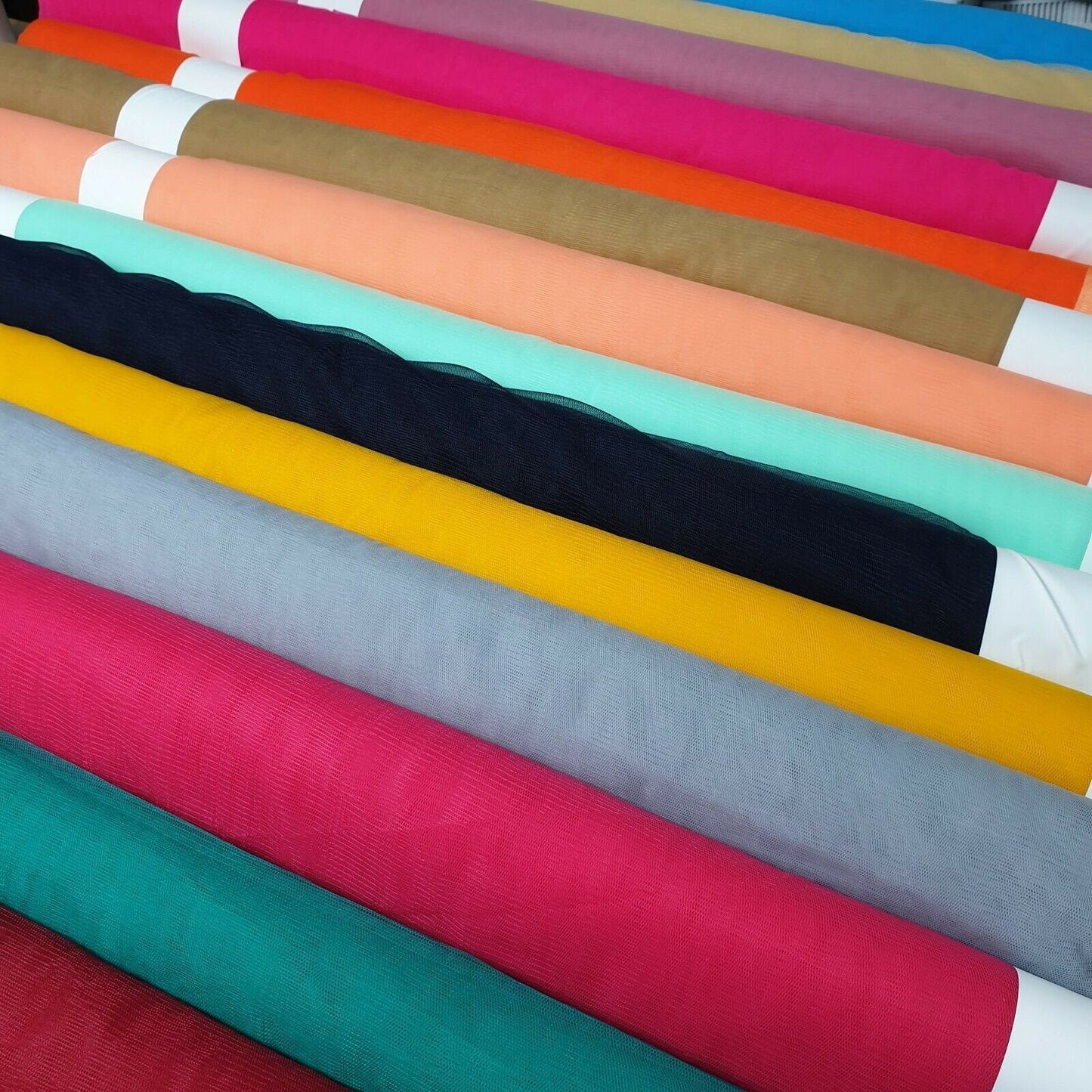 Premium Power Net Fabric – 58" Wide 2-Way Stretch Mesh Sheer Lining & Dress Material