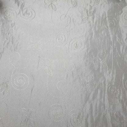 Embroidered & Self-Print Luxury Faux Silk Taffeta Fabric – 44" Wide for Dresses, Curtains & Cushions