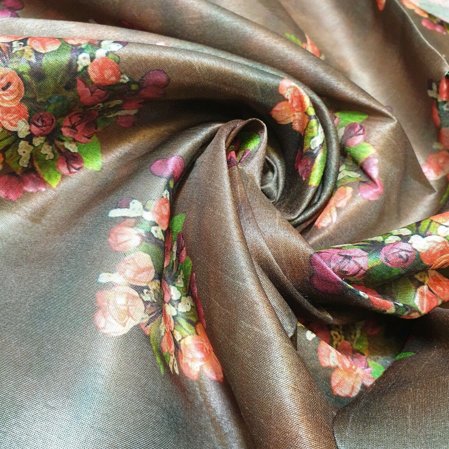 Polyester Faux Raw Silk Digital Print Fabric – 44" Wide Floral, Abstract & Frida Kahlo Inspired Dress, Craft & Quilting