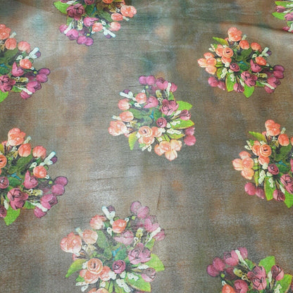 Polyester Faux Raw Silk Digital Print Fabric – 44" Wide Floral, Abstract & Frida Kahlo Inspired Dress, Craft & Quilting