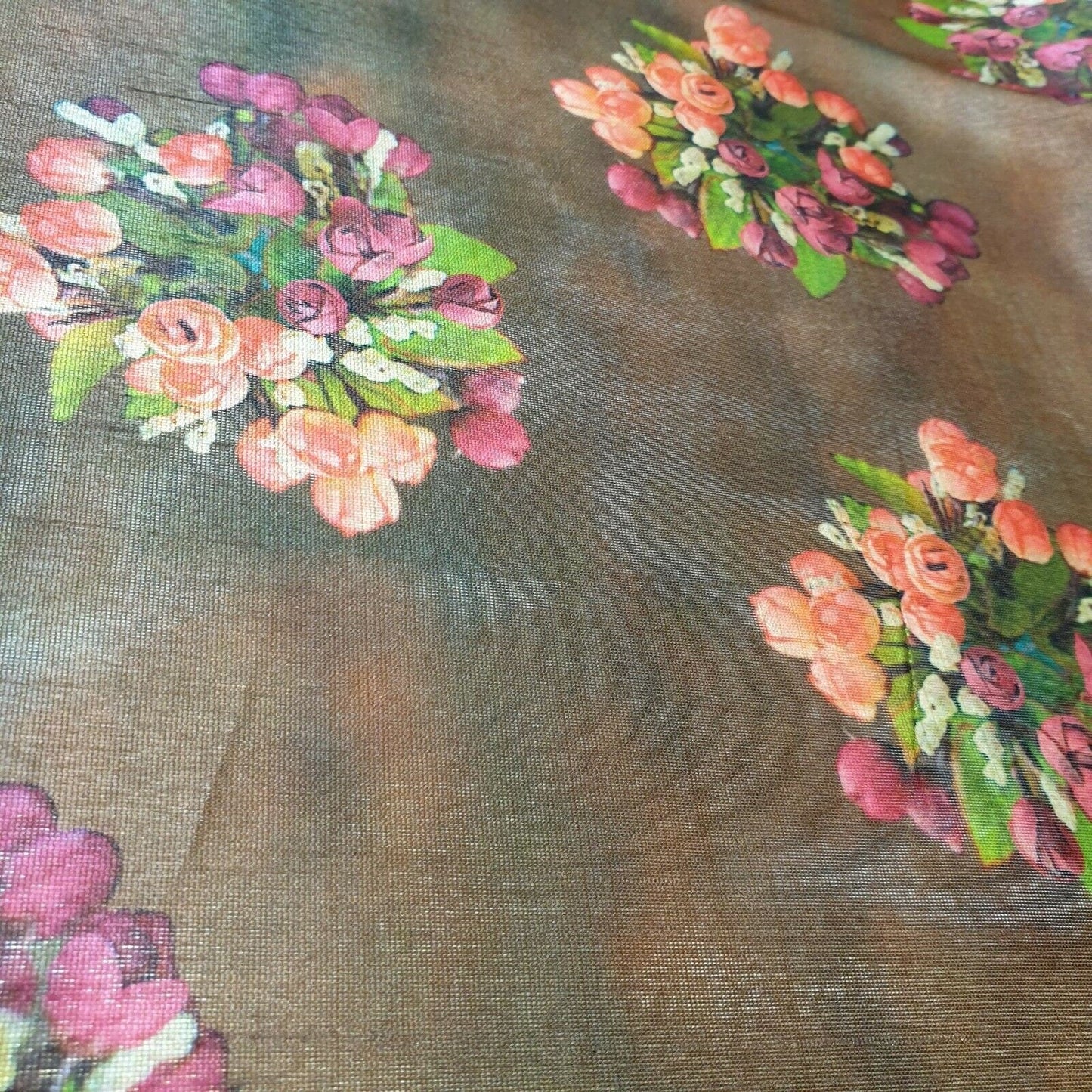 Polyester Faux Raw Silk Digital Print Fabric – 44" Wide Floral, Abstract & Frida Kahlo Inspired Dress, Craft & Quilting