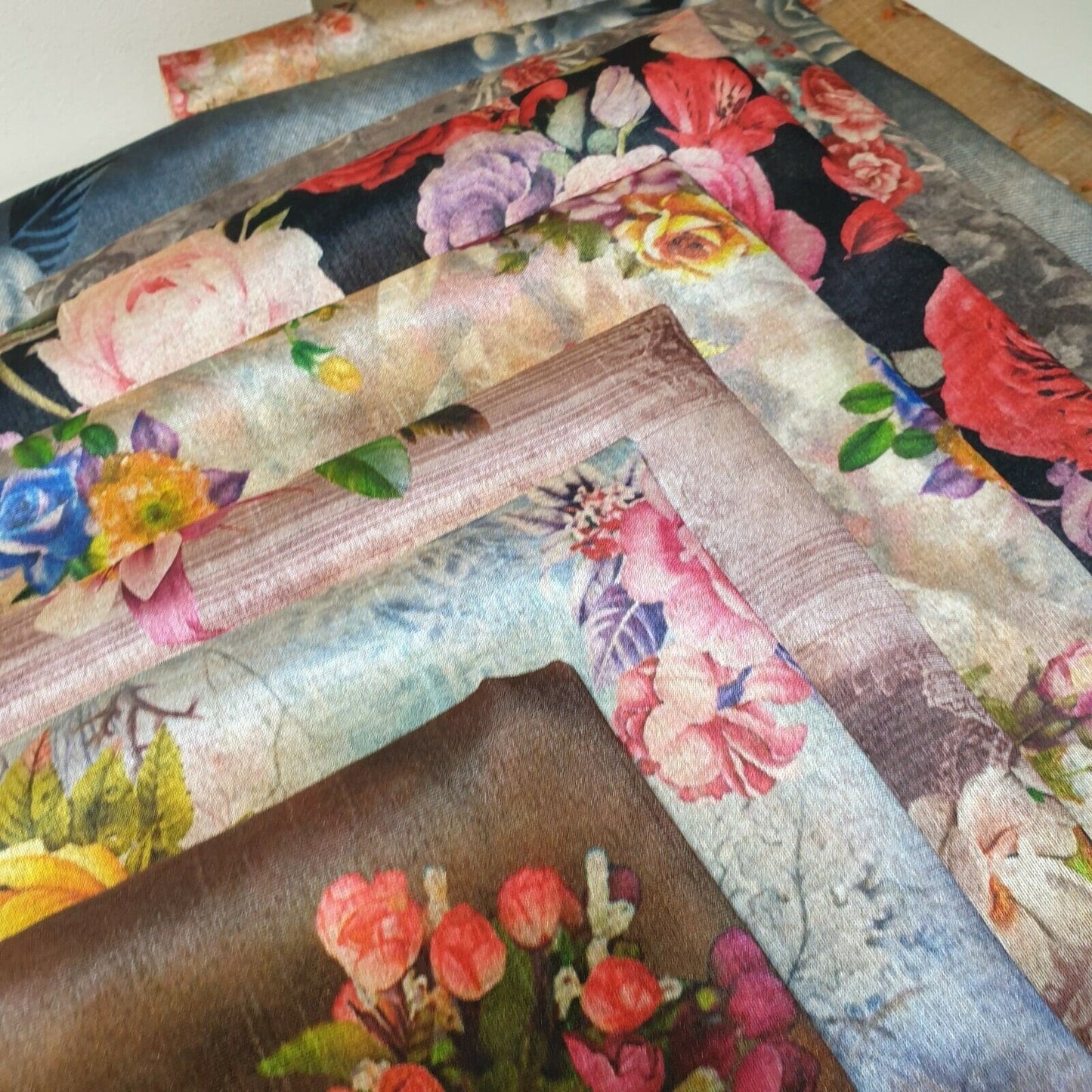 Polyester Faux Raw Silk Digital Print Fabric – 44" Wide Floral, Abstract & Frida Kahlo Inspired Dress, Craft & Quilting