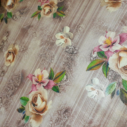 Polyester Faux Raw Silk Digital Print Fabric – 44" Wide Floral, Abstract & Frida Kahlo Inspired Dress, Craft & Quilting